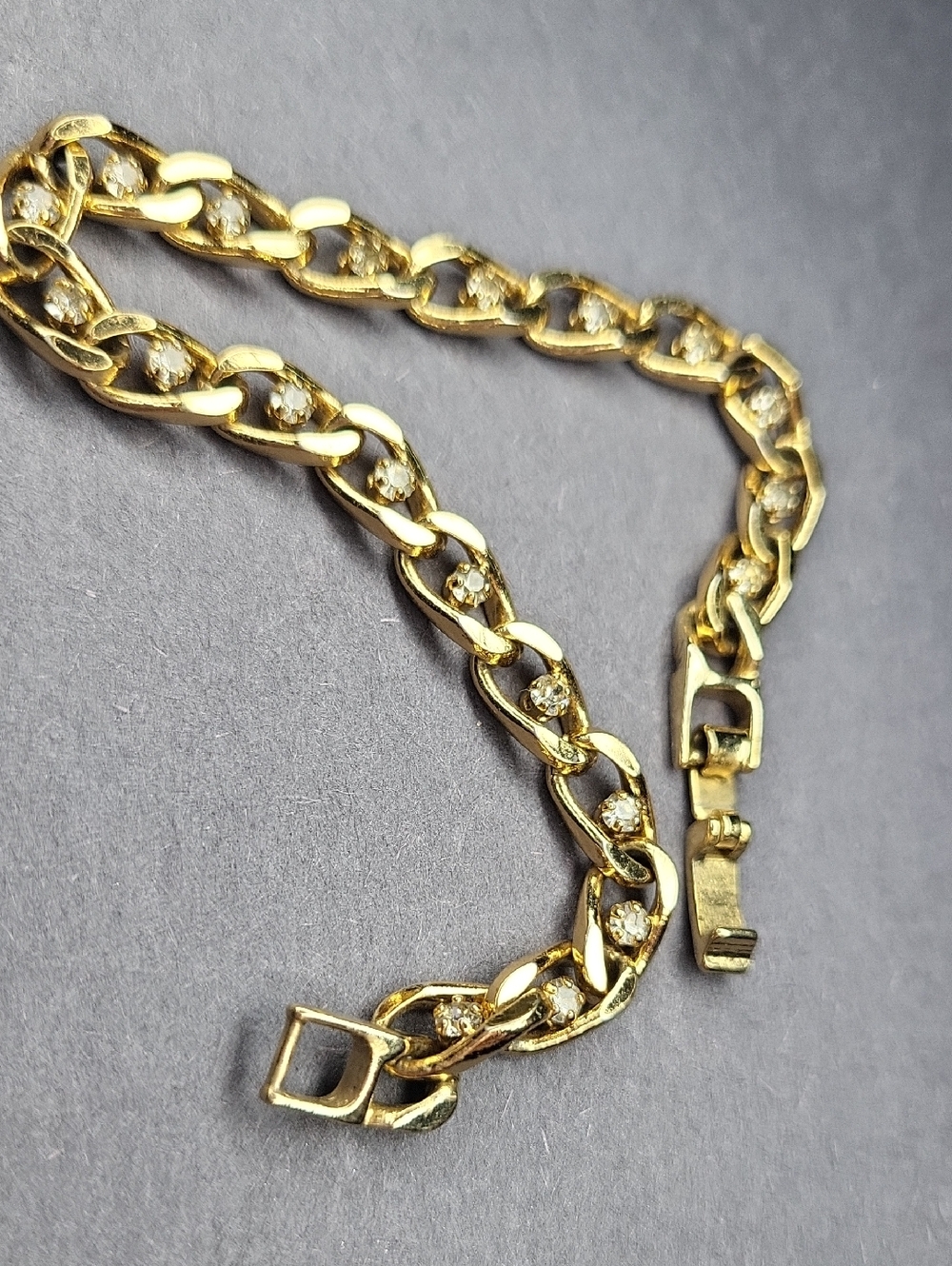 Gold-Tone Bracelet with Clear Crystal Accents